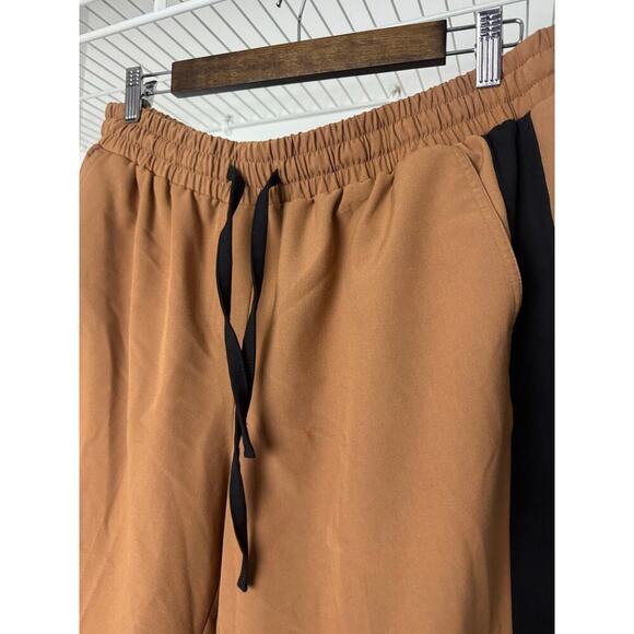 Lane Bryant Straight Leg Pants Camel/Tan with Black Side Stripes — Size 16 - Picture 3 of 10